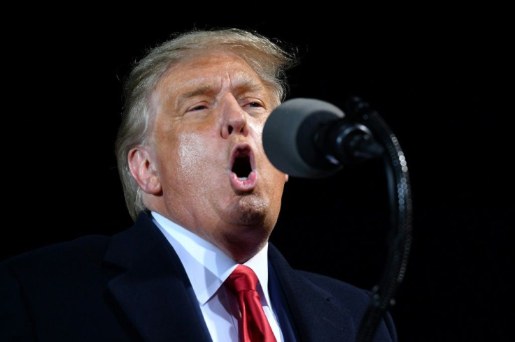 US President Donald Trump denounces refugees during a rally in Duluth, Minnesota on September 30, 2020.