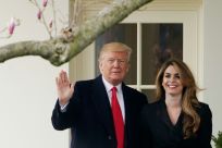 US President Donald Trump and Hope Hicks, both of whom have tested positive for Covid-19, in a March 2018 file photo