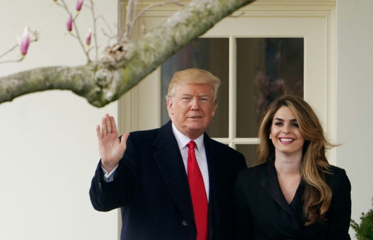 US President Donald Trump and Hope Hicks, both of whom have tested positive for Covid-19, in a March 2018 file photo