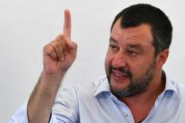 Matteo Salvini is due to address a rally after his hearing on Saturday