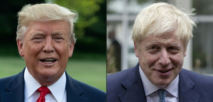 British satirical show Spitting Image returned television after a 24-year break, with Boris Johnson (R) and Donald Trump in its sights