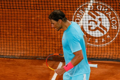 No problem: Rafael Nadal celebrates after defeating Stefano Travaglia in the third round