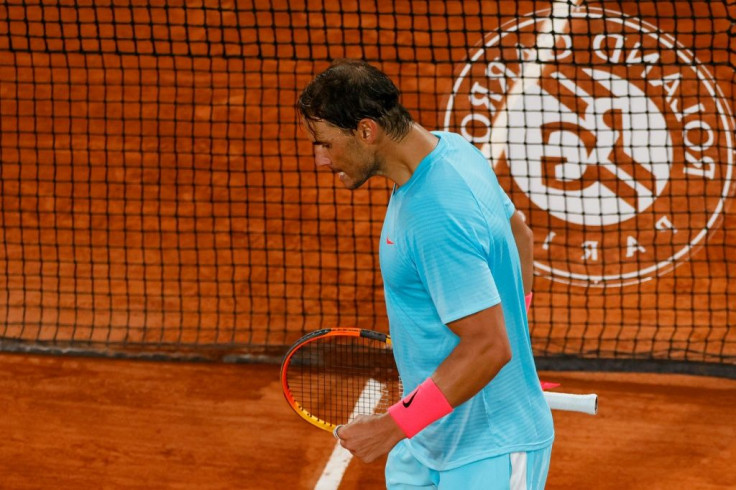 No problem: Rafael Nadal celebrates after defeating Stefano Travaglia in the third round