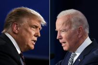 President Donald Trump (L) and former vice president Joe Biden (R) have competing visions for the US economy if they win the November elections, but controlling Congress is seen as key to their success