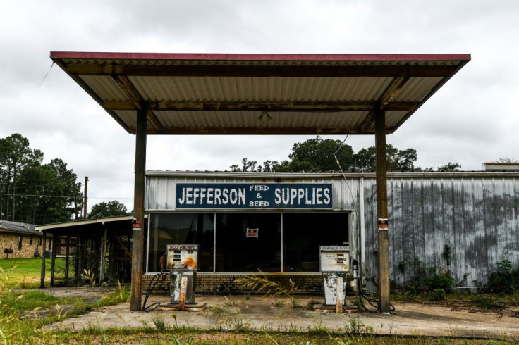 A deserted gas station in Fayette, Mississippi