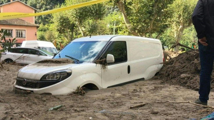 Cars and houses are entombed in mud at Breil-sur-Roya, a French town close to the Italian border, two days after torrential rains and floods hit the region, wreaking havoc