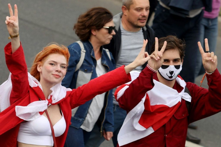 Pictures and videos posted on social media showed huge crowds gathering in Minsk and protesters marching towards a detention centre, with some carrying portraits of victims of police abuse