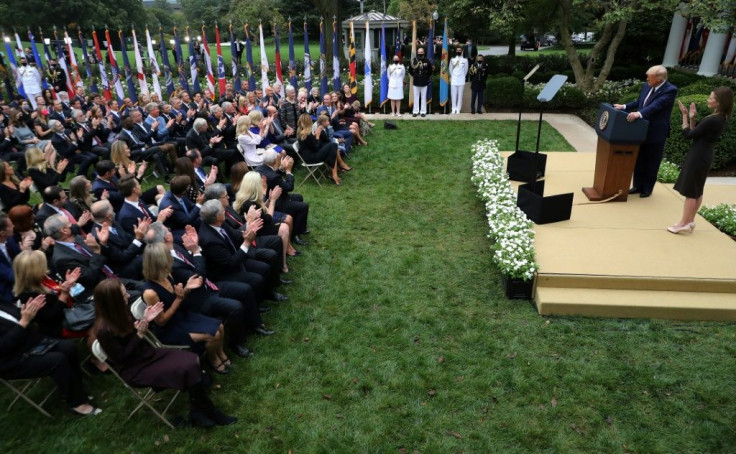 The celebration for Supreme Court nominee Amy Coney Barrett at the White House on September 26 is thought to have been the source of new infections inside the president's inner circle