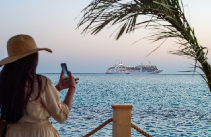 The Silver Spirit cruise ship sails off Saudi Arabia's coast, which the petro-state aspires to turn into a global tourism and investment hotspot as part of a plan to reduce reliance on oil revenue