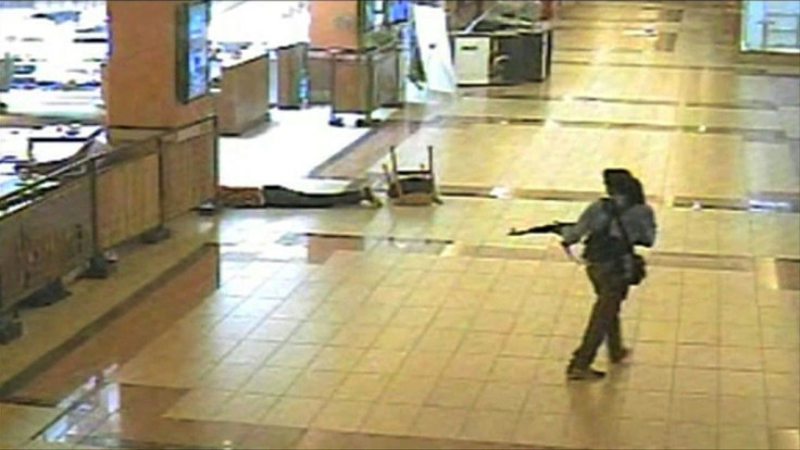 Flashback: CCTV image of a gunman at the besieged shopping mall