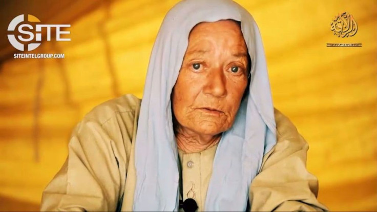 A June 2018 video grab from an undated and unlocated video provided by the SITE Intelligence Group shows 75-year-old Frenchwoman Sophie Petronin,who was abducted by gunmen in December 2016 in Gao, Mali, where she worked for a children's charity