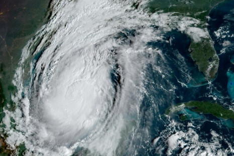 Hurricane Delta moves towards the US on October 8, 2020 in a satellite image provided by the National Oceanic and Atmospheric Administration