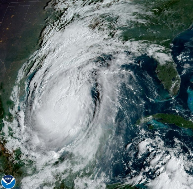 Hurricane Delta moves towards the US on October 8, 2020 in a satellite image provided by the National Oceanic and Atmospheric Administration