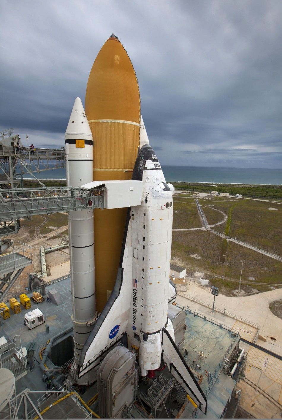 NASA Space Shuttle Atlantis Sits on Launch Pad