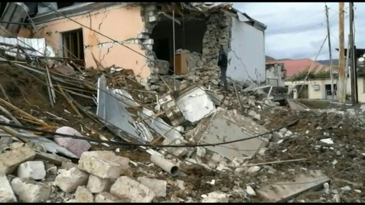 Buildings in Nagorno-Karabakh's main city of Stepanakert are destroyed and electric cables have fallen down as fighting between Armenian and Azerbaijani forces over the disputed region continue with fresh shelling in the province's capital ahead of a firs