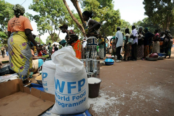 A food line in Bossangoa, Central African Republic.