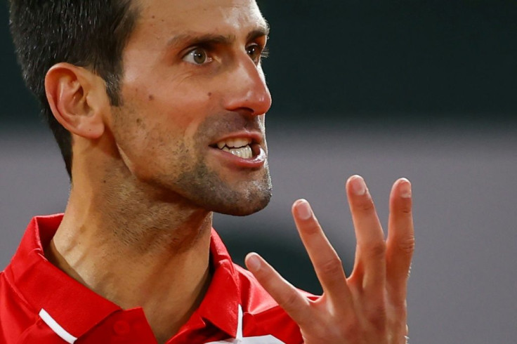 On top: Novak Djokovic was psyched up for his semi-final