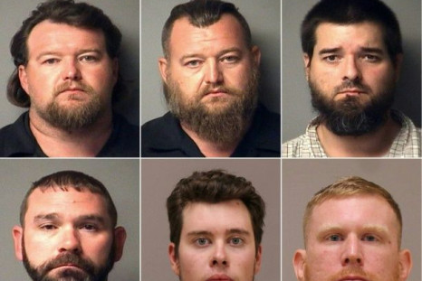 Nine of 13 members of Michigan right-wing militias charged with a plot to kidnap the state's governor, Gretchen Whitmer  (L-R, top to bottom) Michael Null, William Null, Eric Molitor, Shawn Fix, Ty Garbin, Brandon Caserta, Kaleb Franks, Adam Fox, and Dani