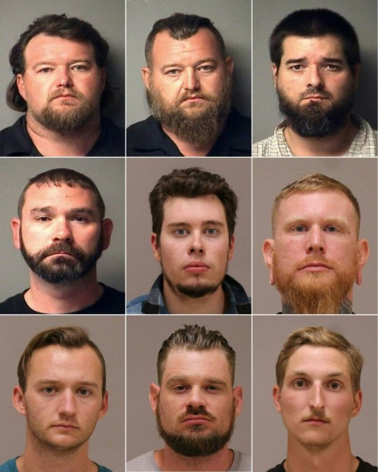 Nine of 13 members of Michigan right-wing militias charged with a plot to kidnap the state's governor, Gretchen Whitmer  (L-R, top to bottom) Michael Null, William Null, Eric Molitor, Shawn Fix, Ty Garbin, Brandon Caserta, Kaleb Franks, Adam Fox, and Dani