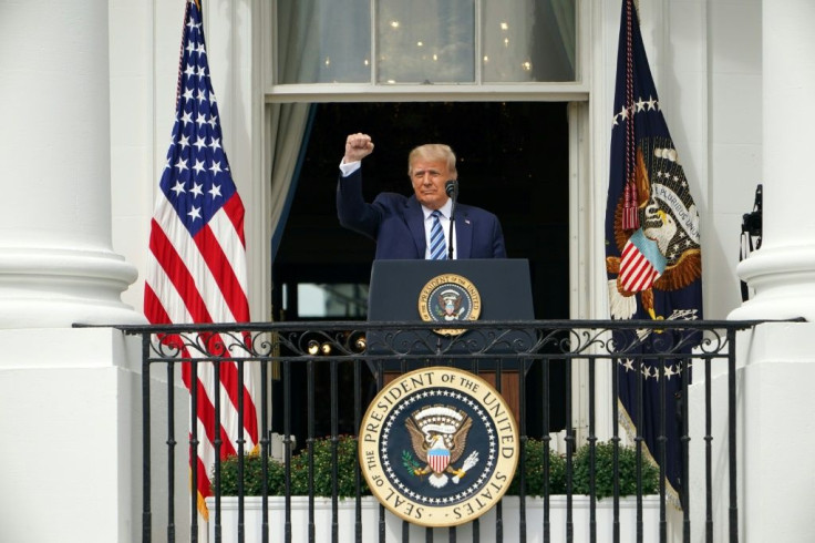 US President Donald Trump hosted hundreds of supporters at the White House for his first public event since contracting Covid-19