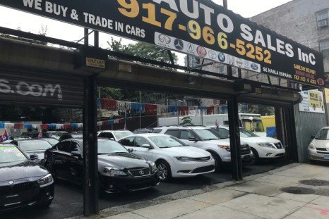 A second-hand car lot in Brooklyn, New York