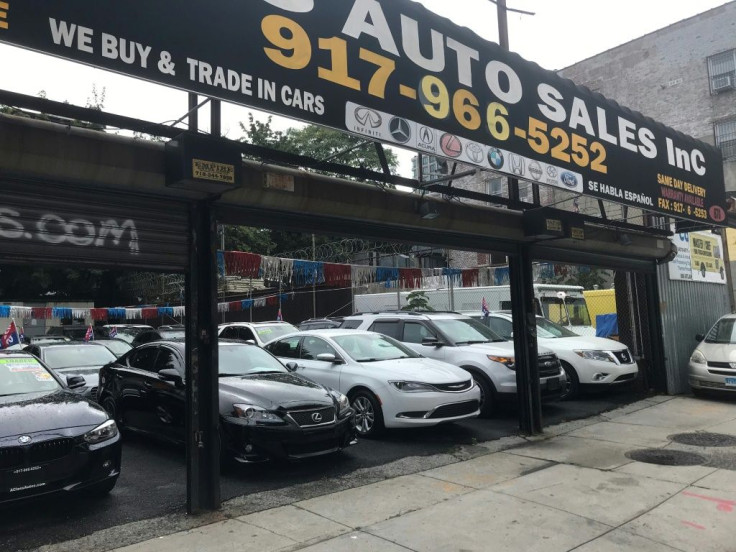 A second-hand car lot in Brooklyn, New York