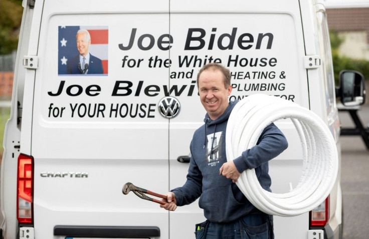 Biden's distant cousin Joe Blewitt has been harrassed by someone with a US accent after drawing attention to the relationship on his work van