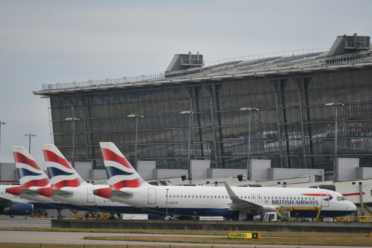 Grounded British Airways planes sit on the tarmac at Heathrow airport in London in September