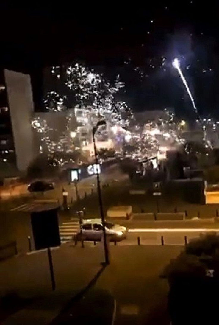The firework attack on a police station in Champigny-sur-Marne, outside Paris, lasted for about an hour