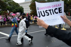 Several protesters were arrested by US Capitol police after blocking the entrance to Senate confirmation hearings President Donald Trump's Supreme Court nominee, Amy Coney Barrett