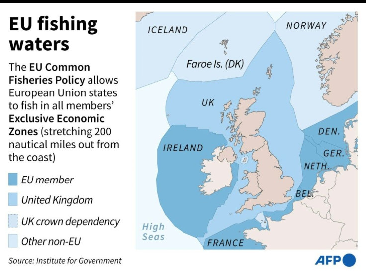 Map of the exclusive economic zones surrounding the UK and neigbouring coastal states