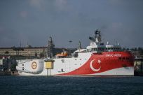 Turkey has angered Greece by sending back to contested waters the Oruc Reis seismic research vessel, seen here docked in 2019 in Istanbul