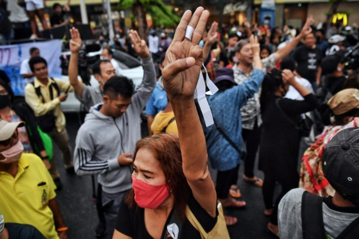 Some 21 protesters were arrested during the demonstration in central Bangkok