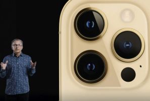 In this screen grab released by Apple, Apple's senior vice president of Worldwide Marketing Greg Joswiak unveils the iPhone 12 Pro at an online launch event