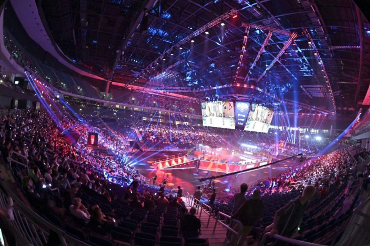 Two teams face off in a Counter Strike tournament in Berlin