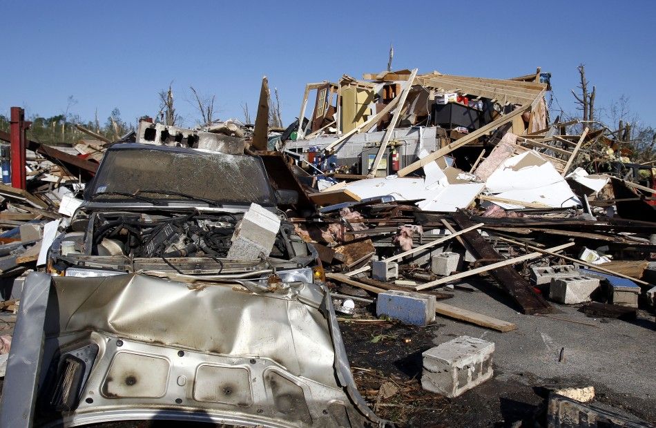 The damage to One Stop Towing is seen after Wednesday039s tornado ripped through in Brimfield