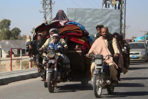 Tens of thousands of people have fled their homes because of intense fighting between Afghan security forces and the Taliban in Helmand province