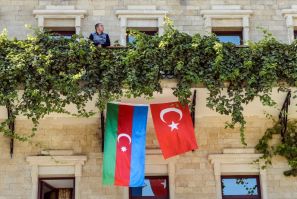Azerbaijanis have been rushing to buy not just their own national flag, but that of Turkey