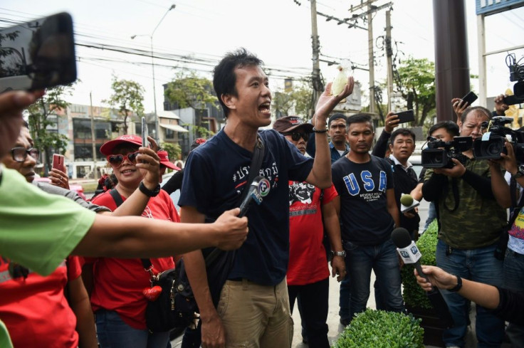 Ekachai Hongkangwan, pictured here, said he had also been charged under the rarely-used law