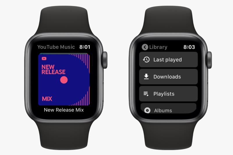Apple Watch YouTube Music app