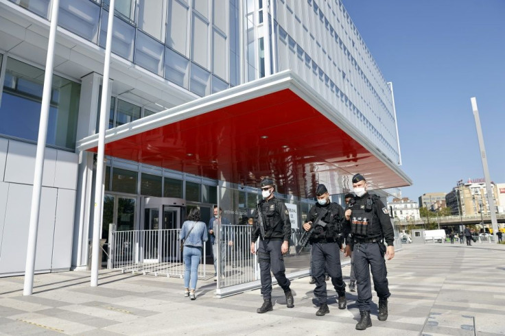 Police have carried out constant patrols at the Paris courthouse since the Charlie Hebdo trial opened in September.