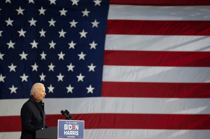 Joe Biden speaks in Detroit, Michigan ahead of the November 3 vote