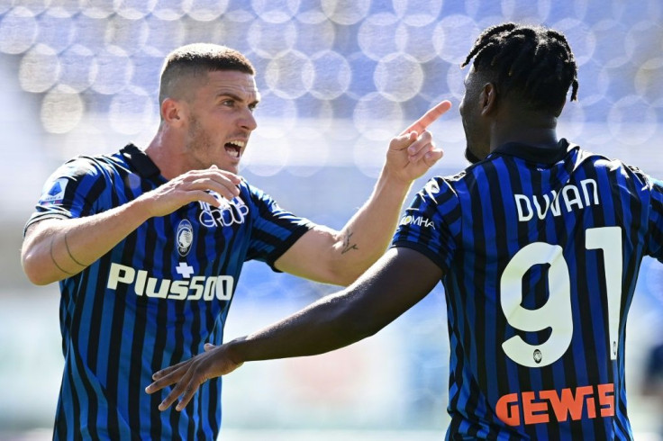 Atalanta's Duvan Zapata and Robin Gosens. How will the Italian side get on in a group also containing Liverpool and Ajax?