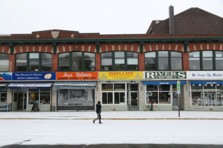 Closed shops in Byward Market, Ottawa -- Canadian company Shopify is challenging Amazon as an option for outlets going online due to Covid-19