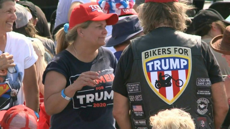 Hundreds of trump supporters in Ocala ahead of a campaign rally in the swing state of Florida.