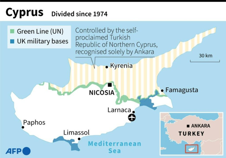 Map of divided Cyprus