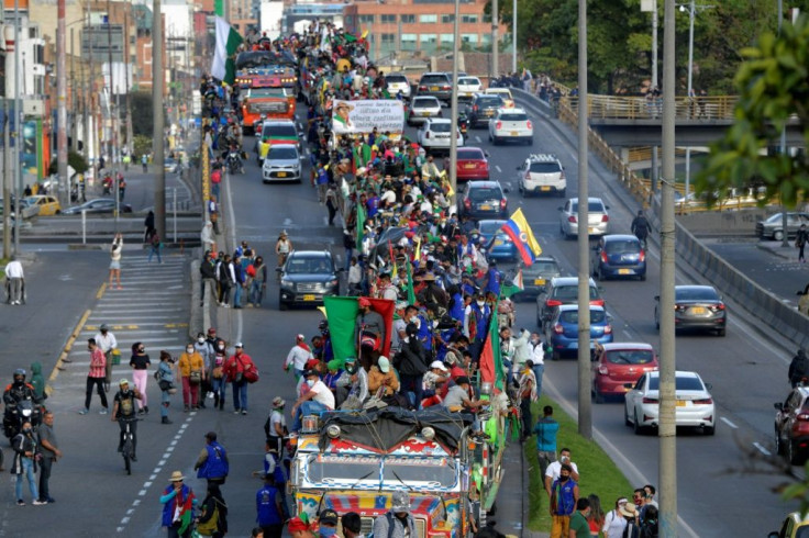 Protests began on October 10 in southwestern Colombia and gradually advanced to the capital