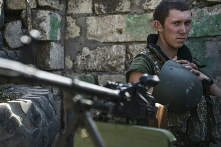 An Armenian soldier on the frontline of the fighting with Azerbaijan that has left more than 700 people dead