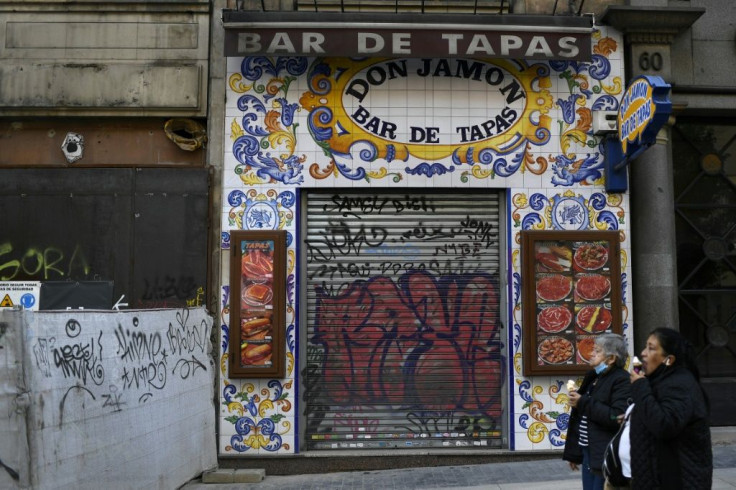Many restaurants and shops have closed in Madrid