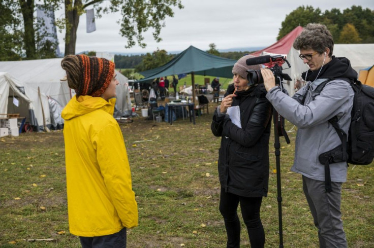 Sleeping in a tent doesn't faze Carola Rackete, despite the chilly weather